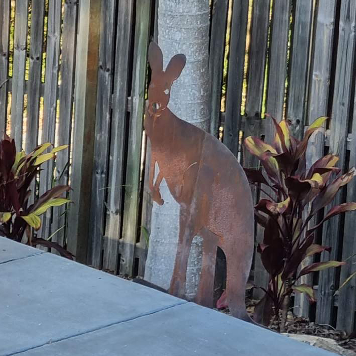 Kangaroo Silhouette Garden Art