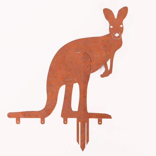Kangaroo Silhouette Garden Art