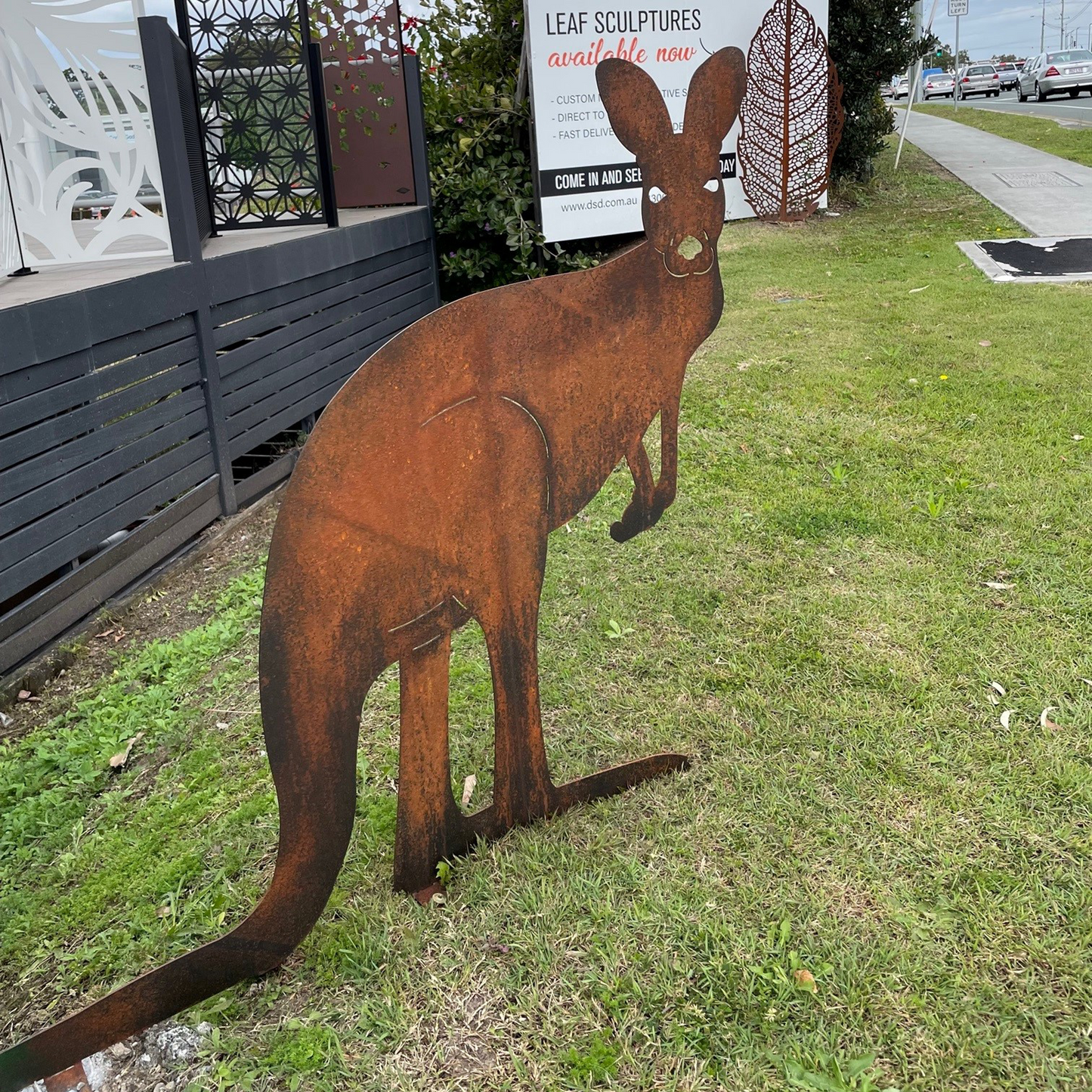 Kangaroo Silhouette Garden Art